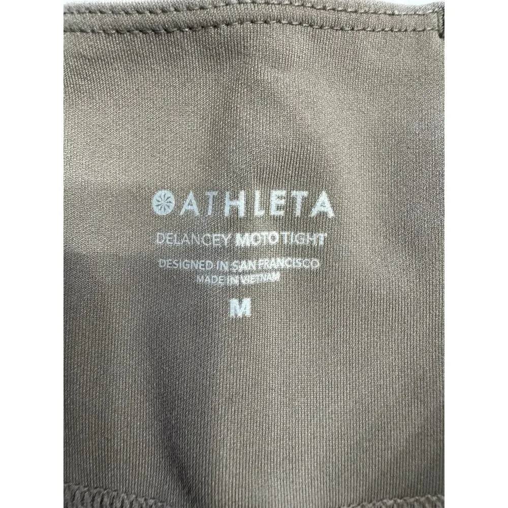 Athleta Delancey Zip Ankle Moto Tight Leggings Pants Taupe Brown Size Medium M - Picture 5 of 8